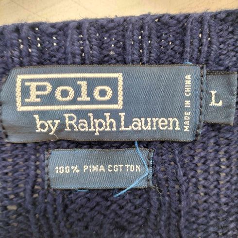 ポロバイラルフローレン Polo by RALPH LAUREN ポニー無し ピマコットン ケーブル編み ニットセーター メンズ JPN:L
