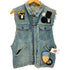 ラングラー Wrangler 50-60S CONMATIC ジップ 24MJZ Denim Jacket カスタム ワッペン デニム ジャケット ベスト カットオフ ボロ 襤褸 メンズ