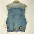 ラングラー Wrangler 50-60S CONMATIC ジップ 24MJZ Denim Jacket カスタム ワッペン デニム ジャケット ベスト カットオフ ボロ 襤褸 メンズ