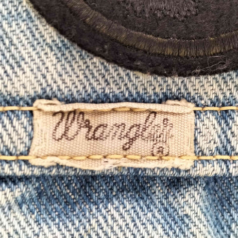 ラングラー Wrangler 50-60S CONMATIC ジップ 24MJZ Denim Jacket カスタム ワッペン デニム ジャケット ベスト カットオフ ボロ 襤褸 メンズ