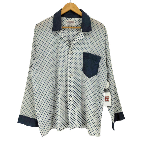 PLEETWAY ドット柄パジャマシャツ メンズ import:L
