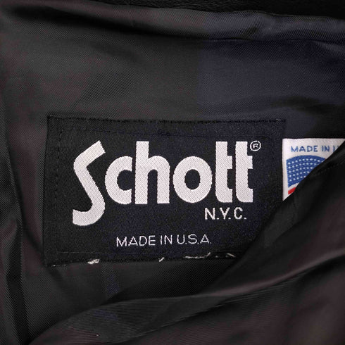 ショット Schott USA製 IDEALジッパーフライ レザーパンツ レディース 28