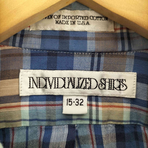インディヴィジュアライズドシャツ individualized shirts USA製 マドラス チェック L/S ボタンダウン シャツ メンズ 15-32