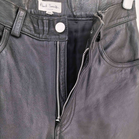 ポールスミス Paul Smith 90-00s YZIP ジッパーフライ カウレザーパンツ レディース 28