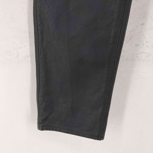 ポールスミス Paul Smith 90-00s YZIP ジッパーフライ カウレザーパンツ レディース 28