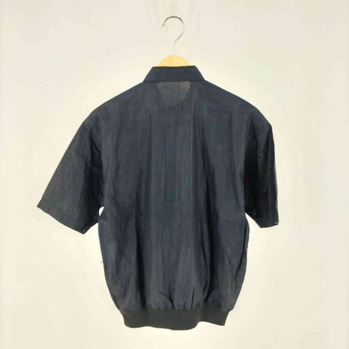 DANDY UP フロントパッチ スタンドカラー ヘンリーネック 半袖プルオーバーシャツ メンズ M