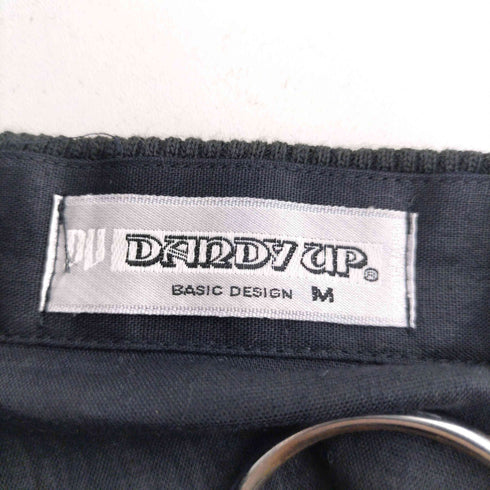 DANDY UP フロントパッチ スタンドカラー ヘンリーネック 半袖プルオーバーシャツ メンズ M