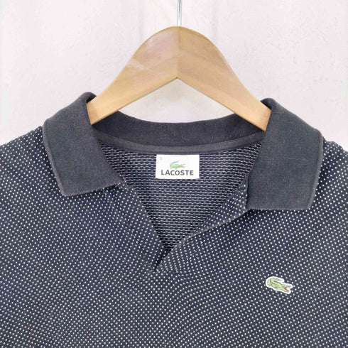 ラコステ LACOSTE ドット総柄 ワンポイントロゴ刺繍 半袖ポロシャツ メンズ 3