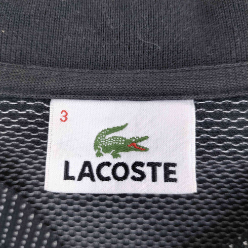 ラコステ LACOSTE ドット総柄 ワンポイントロゴ刺繍 半袖ポロシャツ メンズ 3