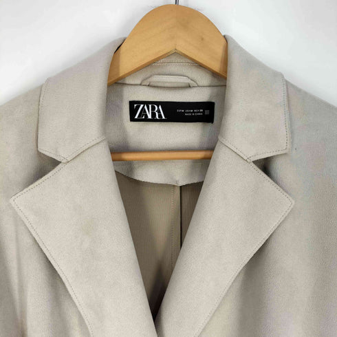 ザラ ZARA フェイクスウェード チェスターコート レディース import:M