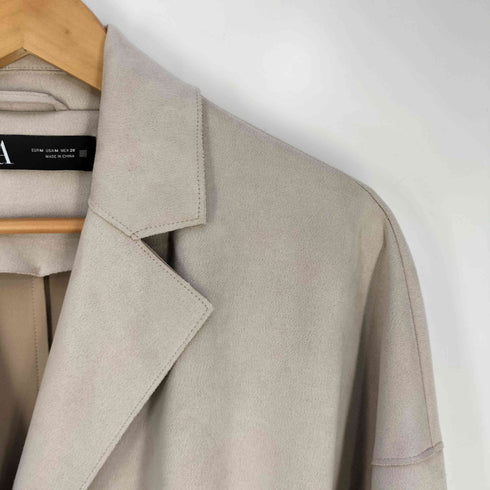 ザラ ZARA フェイクスウェード チェスターコート レディース import:M