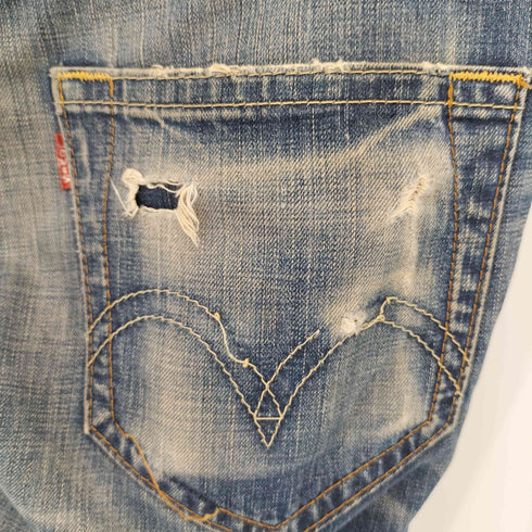 リーバイス Levis 06年 9月製造 ジッパーフライ クラッシュ ストレートデニムパンツ メンズ 32