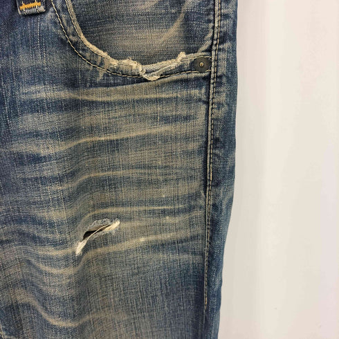 リーバイス Levis 06年 9月製造 ジッパーフライ クラッシュ ストレートデニムパンツ メンズ 32