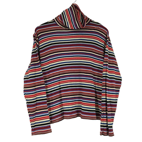 ビームスボーイ BEAMS BOY マルチ ボーダー リブ タートルネック カットソー レディース