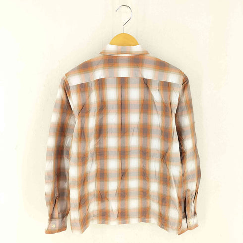ラングラー Wrangler マドラスチェック オープンカラー長袖シャツ メンズ SMALL
