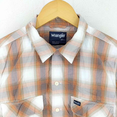 ラングラー Wrangler マドラスチェック オープンカラー長袖シャツ メンズ SMALL