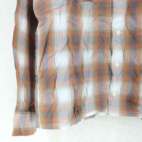 ラングラー Wrangler マドラスチェック オープンカラー長袖シャツ メンズ SMALL