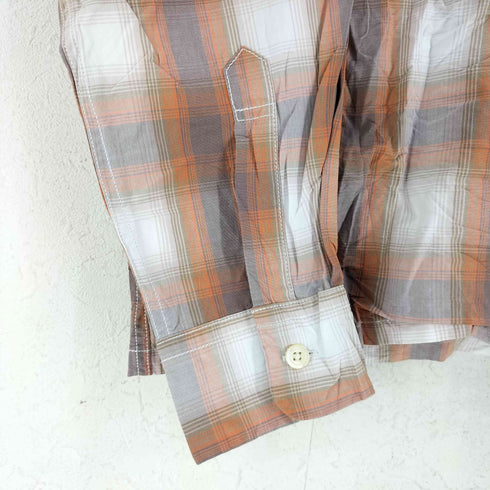 ラングラー Wrangler マドラスチェック オープンカラー長袖シャツ メンズ SMALL