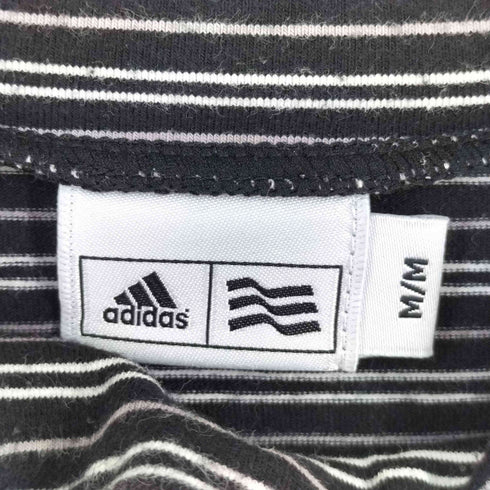 アディダス adidas 00s モックネック ボーダー柄 長袖インナー シャツ メンズ M