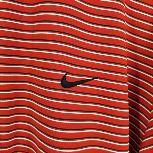 ナイキゴルフ NIKE GOLF 00s DRI-FIT ボーダー柄 ハーフジップ ワンポイントスウッシュ刺繍 モックネック インナーシャツ メンズ XXL