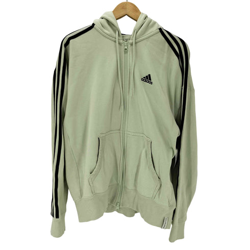 アディダス adidas エッセンシャルズ プラス ルーズフィット スリーストライプス フレンチテリー フルジップ パーカー メンズ JPN:L