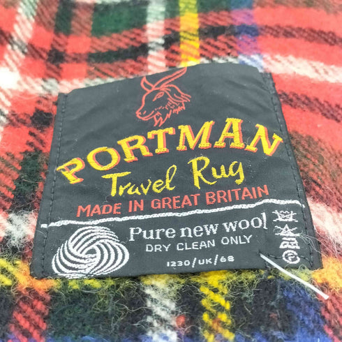 PORTMAN pure wool 英国製 タータンチェック ウールマフラー メンズ