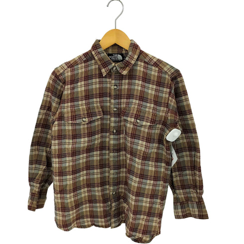 ザノースフェイス THE NORTH FACE 90-00s 黒タグ フロントフラップポケット マドラスチェック ウールレギュラーカラー シャツ メンズ L