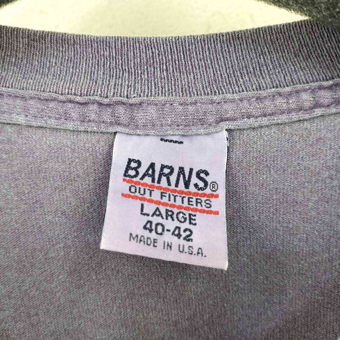 バーンズ アウト フィッターズ BARNS OUT FITTERS 両面ラベルロゴプリント クルーネック半袖Tシャツ カットソー メンズ LARGE