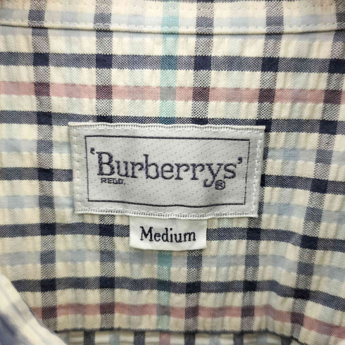 バーバリーズ BURBERRYS ボックスチェック レギュラーカラー半袖シャツ メンズ M