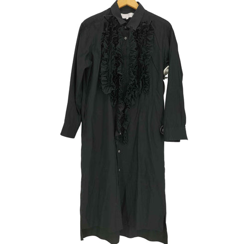 タオコムデギャルソン tao COMME des GARCONS 23AW フリル装飾 長袖 コットン シャツ ワンピース レディース JPN:M