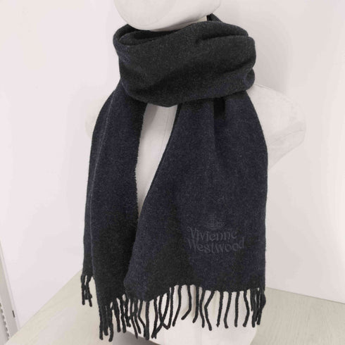 ヴィヴィアンウエストウッド Vivienne Westwood イタリア製 オーブロゴ刺繍ウールマフラー レディース