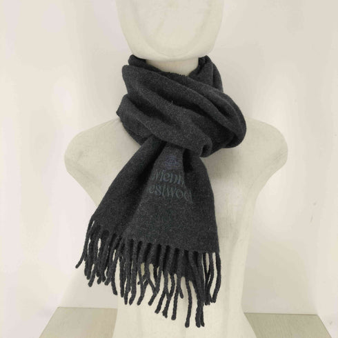 ヴィヴィアンウエストウッド Vivienne Westwood イタリア製 オーブロゴ刺繍ウールマフラー レディース