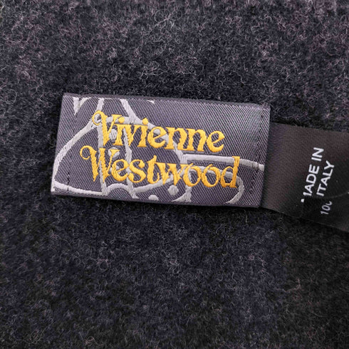 ヴィヴィアンウエストウッド Vivienne Westwood イタリア製 オーブロゴ刺繍ウールマフラー レディース