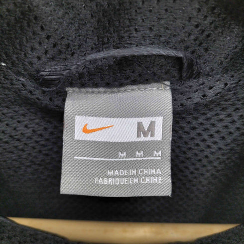 ナイキ NIKE 00s 銀タグ サイドラインデザイン ワンポイント刺繍 ジップアップ ポリ トラックジャケット メンズ M
