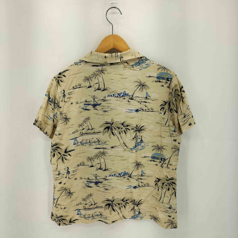 リズ クレイボーン LIZ Claiborne レーヨン 総柄 オープンカラー 半袖 アロハシャツ メンズ M