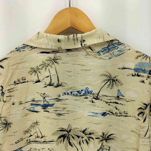 リズ クレイボーン LIZ Claiborne レーヨン 総柄 オープンカラー 半袖 アロハシャツ メンズ M