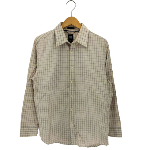 ギャップ Gap 襟芯 チェック柄 レギュラーカラー長袖シャツ メンズ M