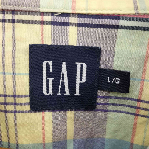 ギャップ Gap 00s OLD マドラスチェック レギュラーカラー半袖シャツ メンズ L