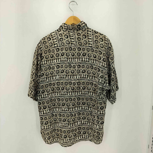 Bruttini 韓国製 総柄 レーヨン レギュラーカラー 半袖シャツ メンズ L