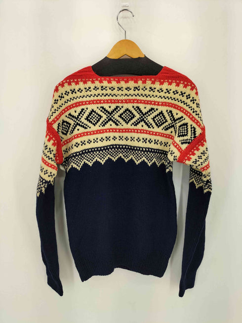 HANDMADE IN NORWAY WILLIAM SCHMIDT 60-70s スクエアネック ノルディック柄 ニットセーター メンズ