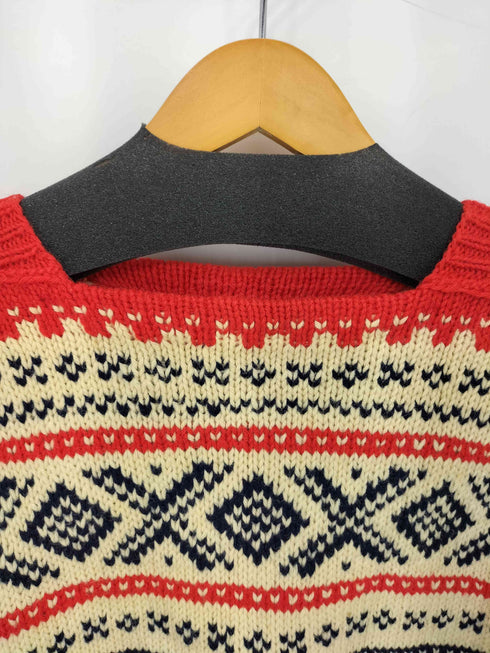 HANDMADE IN NORWAY WILLIAM SCHMIDT 60-70s スクエアネック ノルディック柄 ニットセーター メンズ