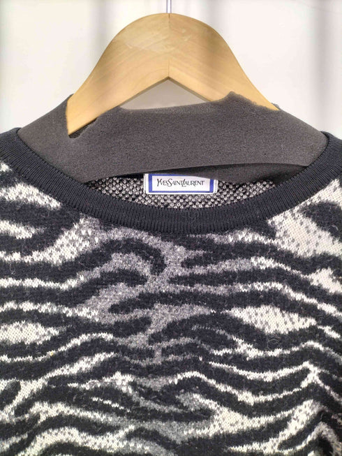 イヴサンローラン Yves Saint Laurent 90s ゼブラ柄 ウールニット ロングワンピース レディース