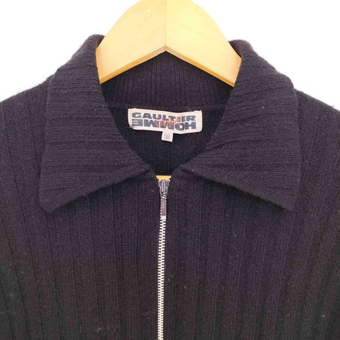 ゴルチエオムオブジェ GAULTIER HOMME objet カシミヤ混 襟付き ドライバーズニット ジップアップニット メンズ 50