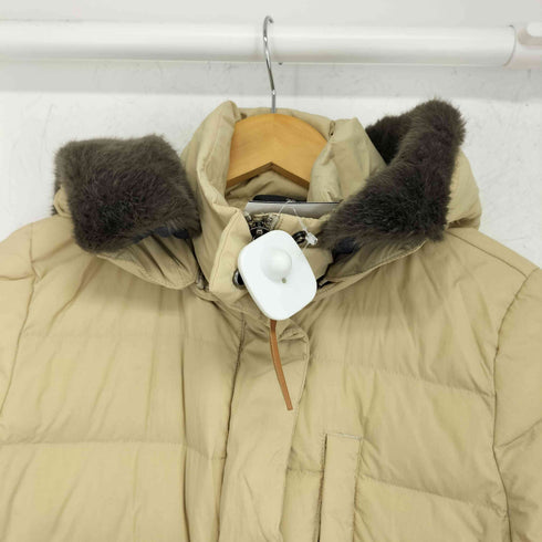 エーグル AIGLE フェイクファー付きフーデッドロングダウンコート レディース 36