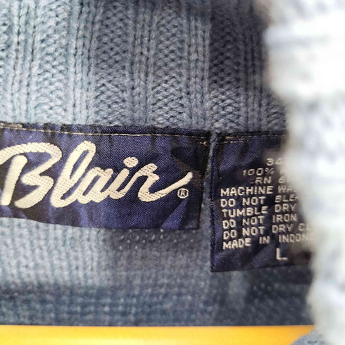 ブレア Blair 90S ノルディック柄 ジップアップ ハイネック ニット セーター カウチン メンズ import:L