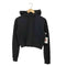ステューシー Stussy 00s フードロゴパッチ クロップド ジップアップ スウェット パーカー Y2K レディース M