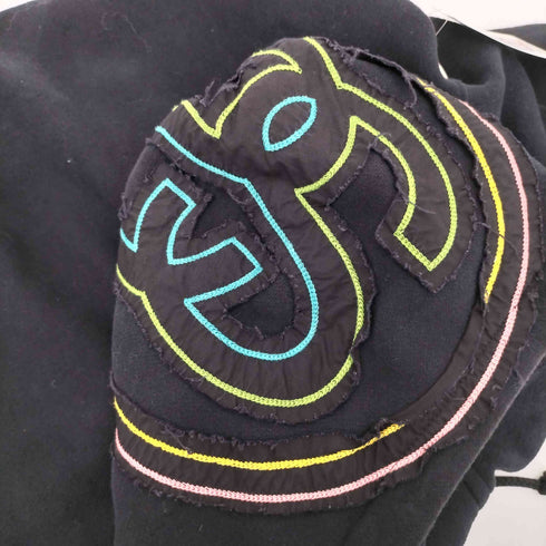 ステューシー Stussy 00s フードロゴパッチ クロップド ジップアップ スウェット パーカー Y2K レディース M