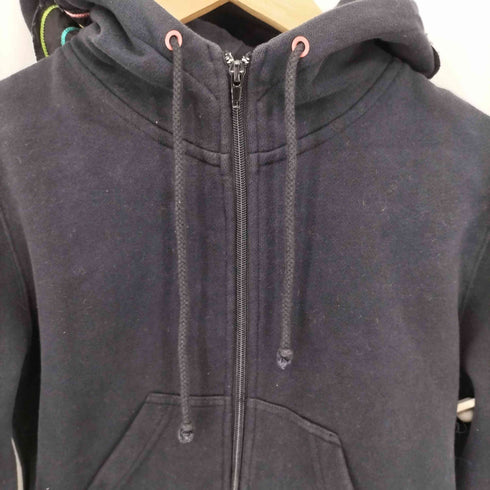 ステューシー Stussy 00s フードロゴパッチ クロップド ジップアップ スウェット パーカー Y2K レディース M
