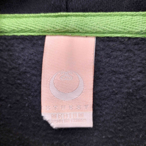 ステューシー Stussy 00s フードロゴパッチ クロップド ジップアップ スウェット パーカー Y2K レディース M