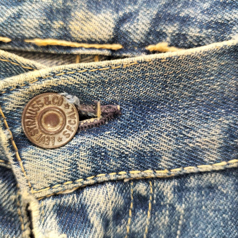 リーバイス Levis 50S Vステッチ ボタン裏 点々 チェーンステッチ オフセットベルトループ 隠しリベット 銅製 15刻印 CONMAR-ZIP 501ZXX ジップフライ デニム パンツ メンズ